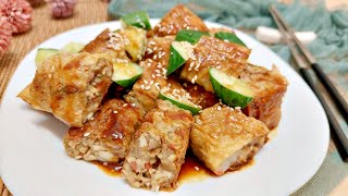 Fivespice Vegetarian Meat Rolls│Vegan Recipe