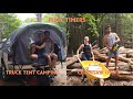 1ST NIGHT sleeping on our vacant land in a TRUCK TENT  | Building a CABIN in the WOODS