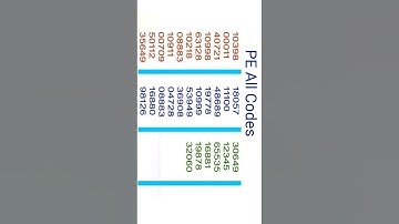 PE All codes