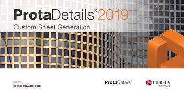 How to Create Custom Sheet Generation with ProtaDetails 2019