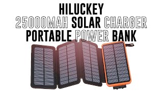 Hiluckey 2500mAh Outdoor Portable Solar Charger Power Bank with 4 Solar Panels