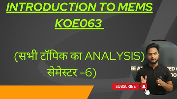 Introduction to Mems (Importance for coming examination)#aktu #mems #aktuexam