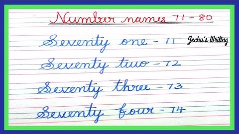 Number names from 71 to 80 in Cursive handwriting | Cursive handwriting practice | Jechu