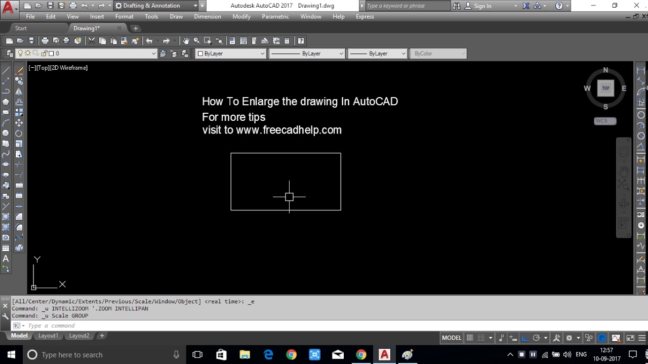 how to enlarge my drawing in autocad printing