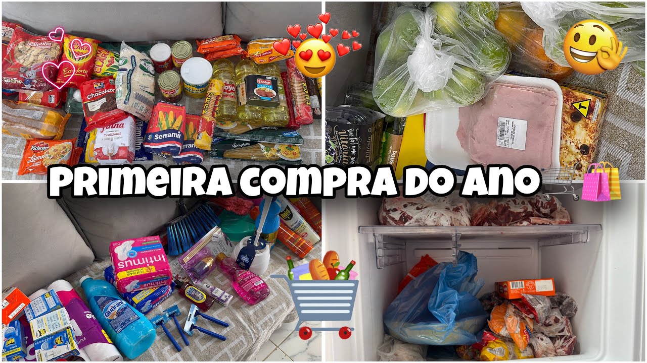 PRIMEIRA COMPRA DO ANO 🛒🥩🥦 | Mercado, carnes e limpeza