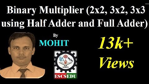 D53: Binary Multiplier (2x2, 3x2, 3x3 using Half Adder and Full Adder) (Hindi-English)