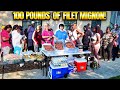 Cooking 100 Pounds Of Filet Mignon For The Homeless!