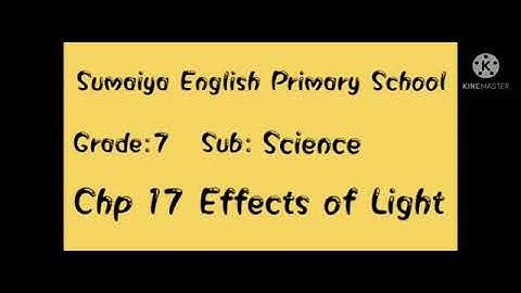 Std 7 l Science l Chapter. 17 l Effects of light