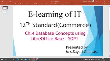 SOP 1# Database concepts using LibreOffice Base# 12th Commerce
