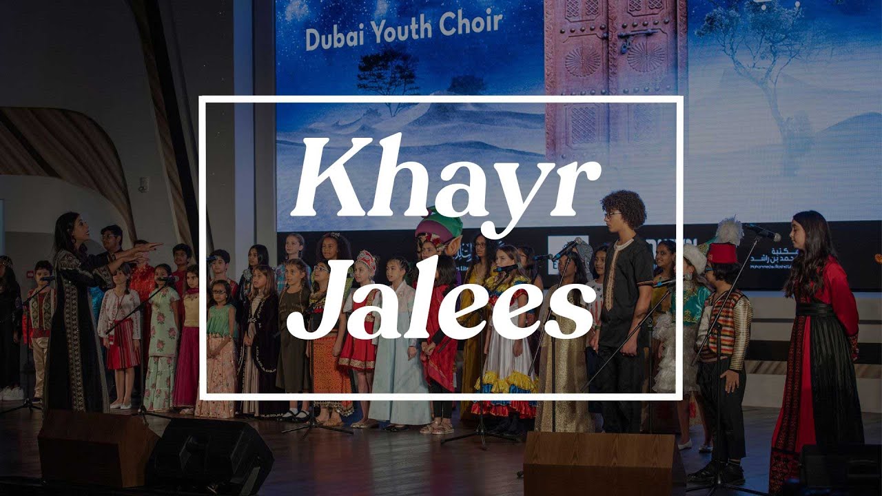Dubai Youth Choir Performing Khayr Jalees at the launch event of the 2023 Emirates LitFest