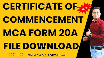 How to File INC 20A in MCA V3 Portal INC 20a Form Filing | INC 20a | INC 20a form filing live 2024