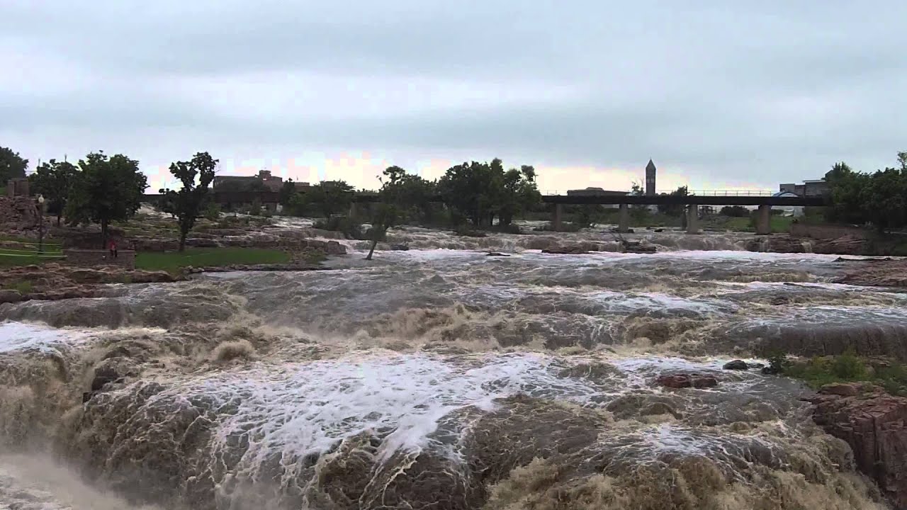 Sioux Falls Flood 2014 Falls Park - YouTube