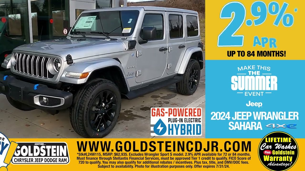 2024 Jeep Wrangler 4xe - Special 2.9% APR Financing up to 84 months - Ends July 31, 2024