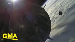 Unidentified object caught on camera flying close to SpaceX capsule l GMA screenshot 2