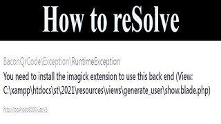 How to reSolve You need to install the imagick extension to use this back end