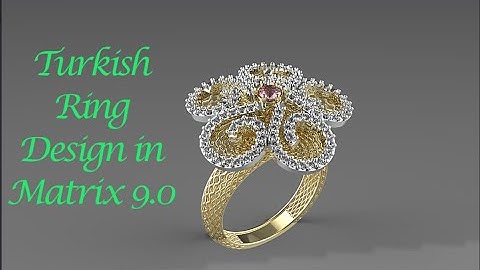 ||Making of Turkish Ring Flower in Matrix9 ||Diamond  Ring Tutorial ||Jewelry Cad Design ||3D Model