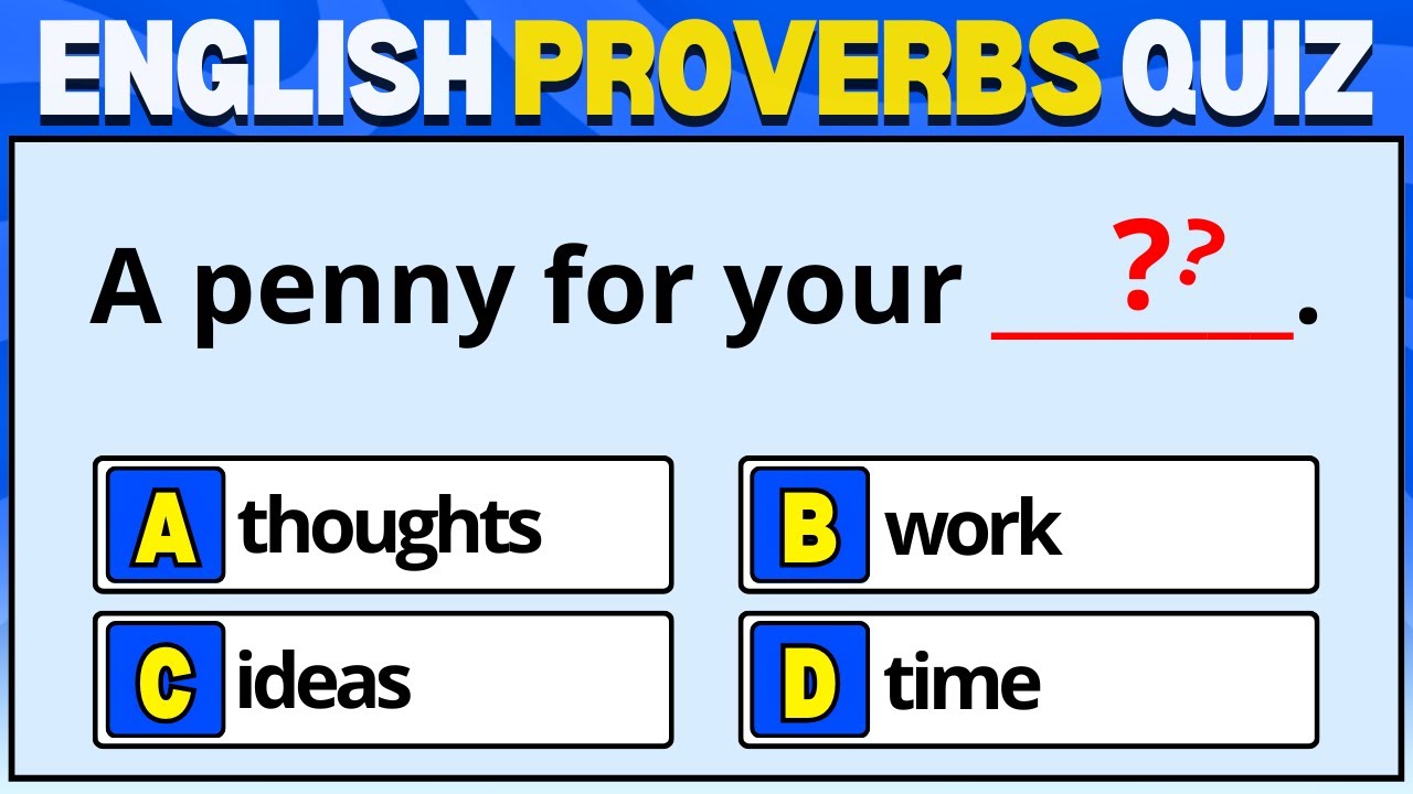 English Proverbs Quiz | 90% Can't Pass This Test! #proverbs - YouTube