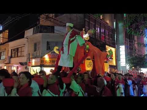 【松山秋祭り2025】小唐人大神輿 夜間巡町(ザ・パーク二番町3丁目付近〜大街道中央パーク前)10/3