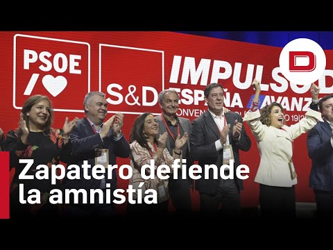 Zapatero, en la convención del PSOE: «Defiendo la amnistía, creo en la democracia de la generosidad»