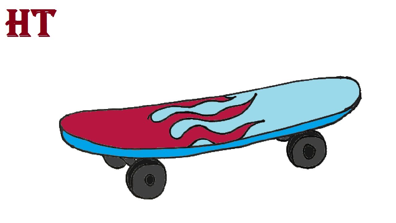 How to Draw a Skateboard Easy for Beginners YouTube