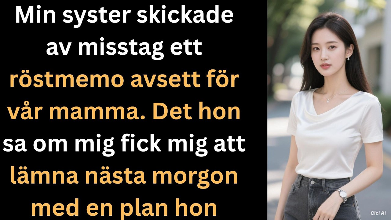 Klockan 23.42 fick jag ett röstmeddelande från min syster. Hon trodde att hon skickade det till mamma. I inspelningen hörde jag henne säga: "Hon kommer inte ens att inse att hon just skrivit under...