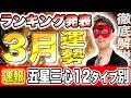 【ゲッターズ飯田】3月の運勢ランキング!!五星三心12タイプ別で発表!!