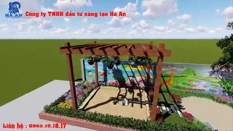 Phối cảnh tổng thể khu vui chơi cát và nước - Trường mầm non Dân Hòa -  Thanh Oai - Hà Nội