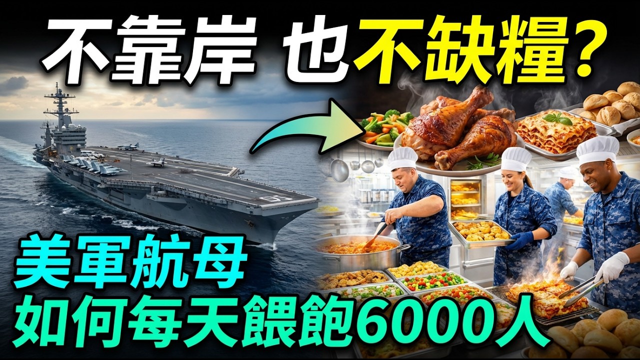 不靠岸也不缺糧？美軍航母如何每天餵飽6000人？| ByBy