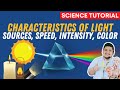 Characteristics of light  source speed intensity color  science 7 quarter 3 module 4 week 5