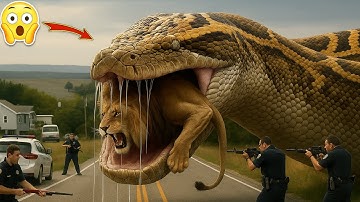 “The Giant Python vs The Wild Lion – Epic Cinematic Battle in the Bright Savannah”