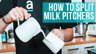 How To Split Milk Pitchers When Making Coffee #barista #coffeeshop