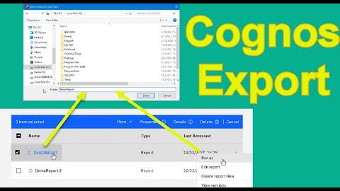 70 How to Export Report in Cognos Analytics