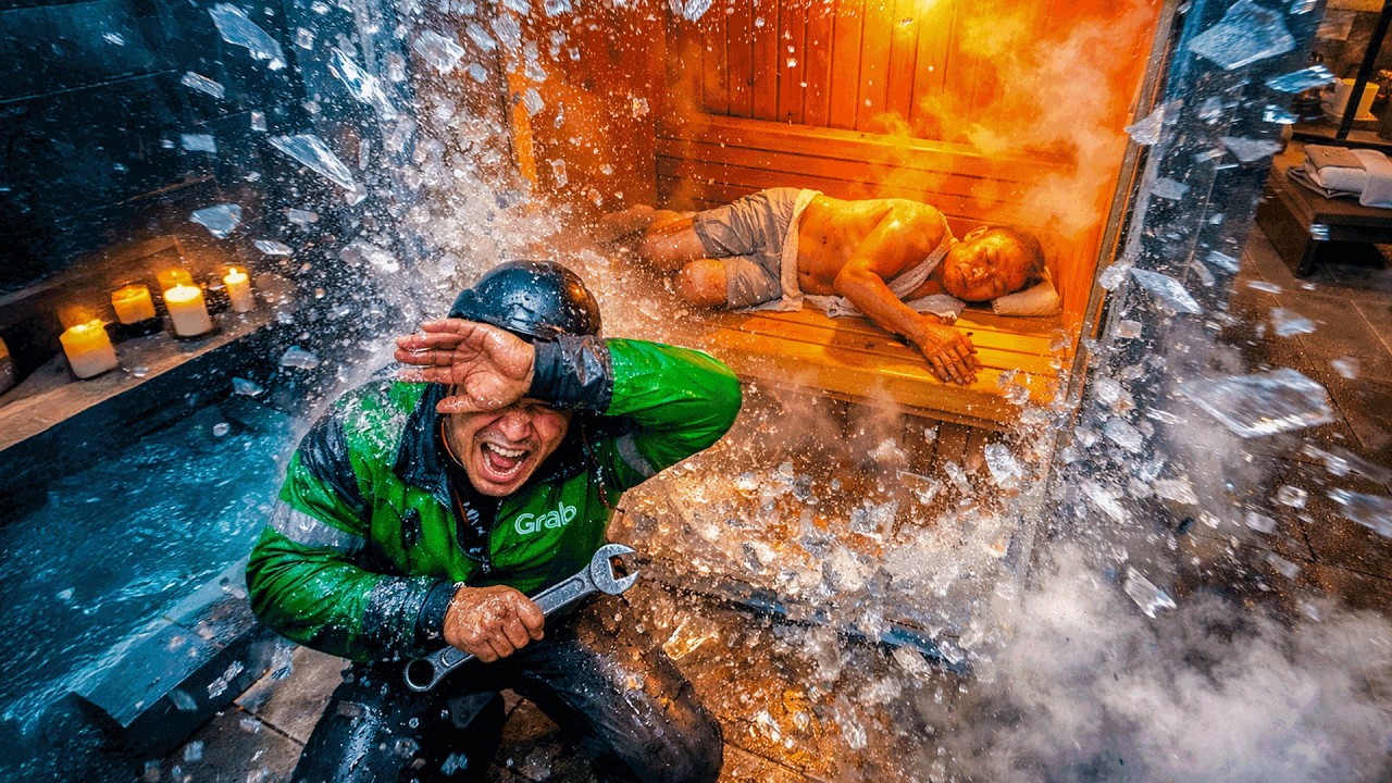 Tỷ Phú Bị Nhốt Trong Phòng Xông Hơi Nhiệt Độ Cao - May Mắn Gặp Anh Xe Ôm Nghèo Tốt Bụng