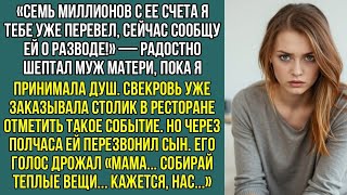 видео: «Семь миллионов с ее счета я тебе уже перевел, сейчас сообщу ей о разводе!» - шептал муж матери, картинка: «Семь миллионов с ее счета я тебе уже перевел, сейчас сообщу ей о разводе!» - шептал муж матери,