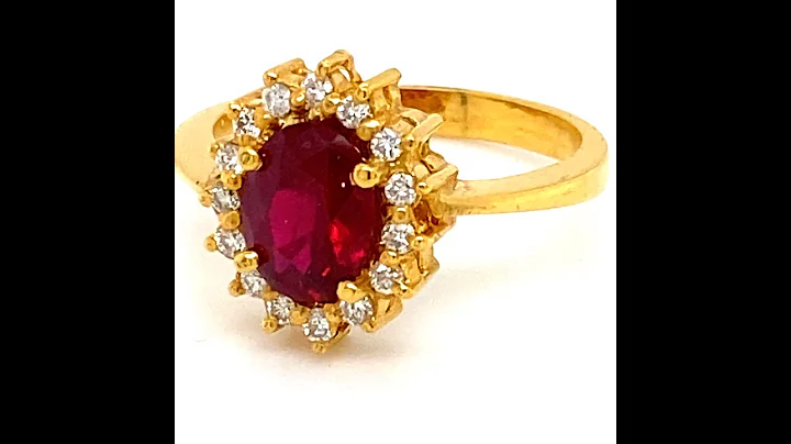 GIA Mozambique Ruby 1.80ct Natural Diamonds Solid 22K Yellow Gold Ring - DayDayNews