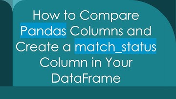 How to Compare Pandas Columns and Create a match_status Column in Your DataFrame