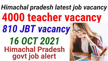 4000 post of teaching in Himachal Pradesh I HP JBT COMMISSION I tgt commission I government jobs I