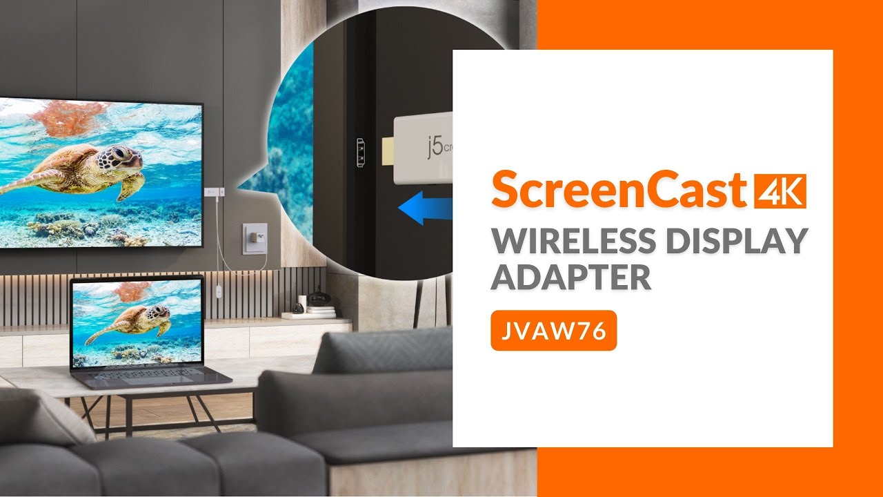 j5create ScreenCast 4K Wireless Display Adapter | Model: JVAW76