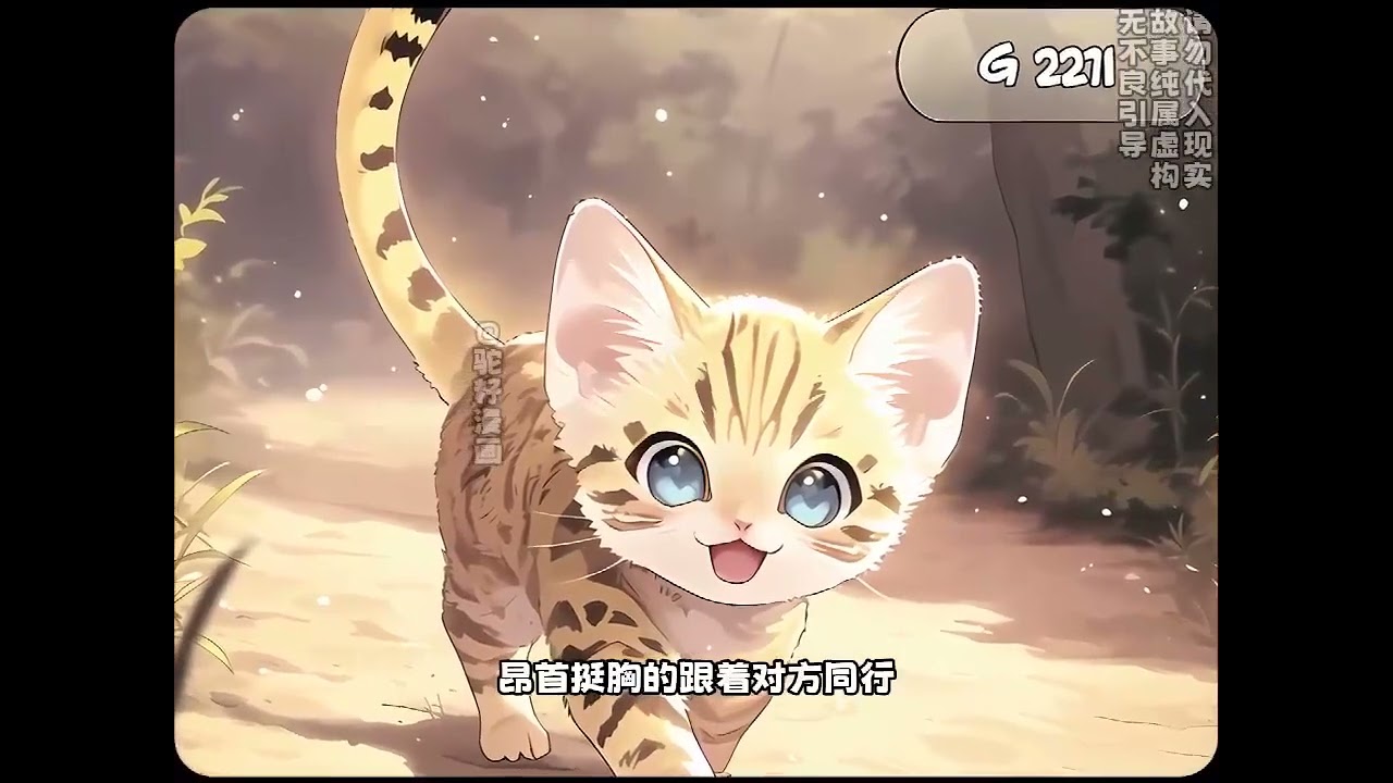 完结《猫猫求生倒计时》新生代演员许棉在家里看动物世界，出家门的下一秒就来到了一片原始森林。开局一只猫，食物全靠捡。许棉被迫开始一场求生之旅，后来偶遇一只老虎大佬，成功找到了免费饭票。#喵喵推文