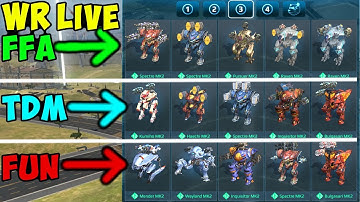 War Robots 3 Different Maxed Hangar Decks over 3 Hours Gameplay WR