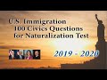 2020 US Immigration 100 Civics Questions for Naturalization Test