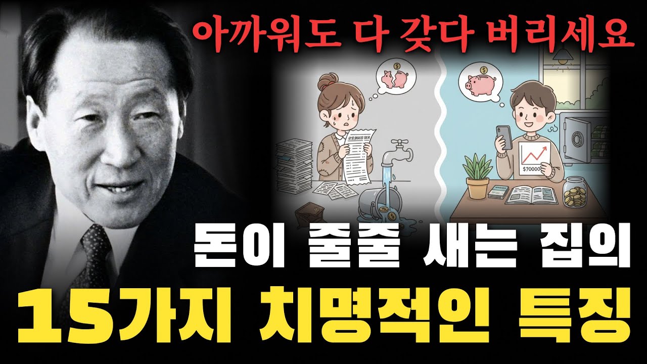 【99%가 모르는】 '제발 여기에 돈 쓰지 마세요' 돈이 줄줄 새는 집의 공통적인 특징 | 전하는 인간관계 교훈 | 지식인초대석 | 명언 | 정주영의 성공철학