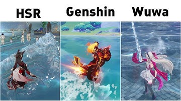 Water Physics Comparison - Honkai Star Rail vs Genshin Impact vs Wuthering Waves