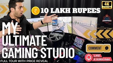 ₹10 LAKH KA ULTIMATE GAMING STUDIO TOUR 🔥 | Moza Full Simulator Setup | Triple Monitor PC Build 2025