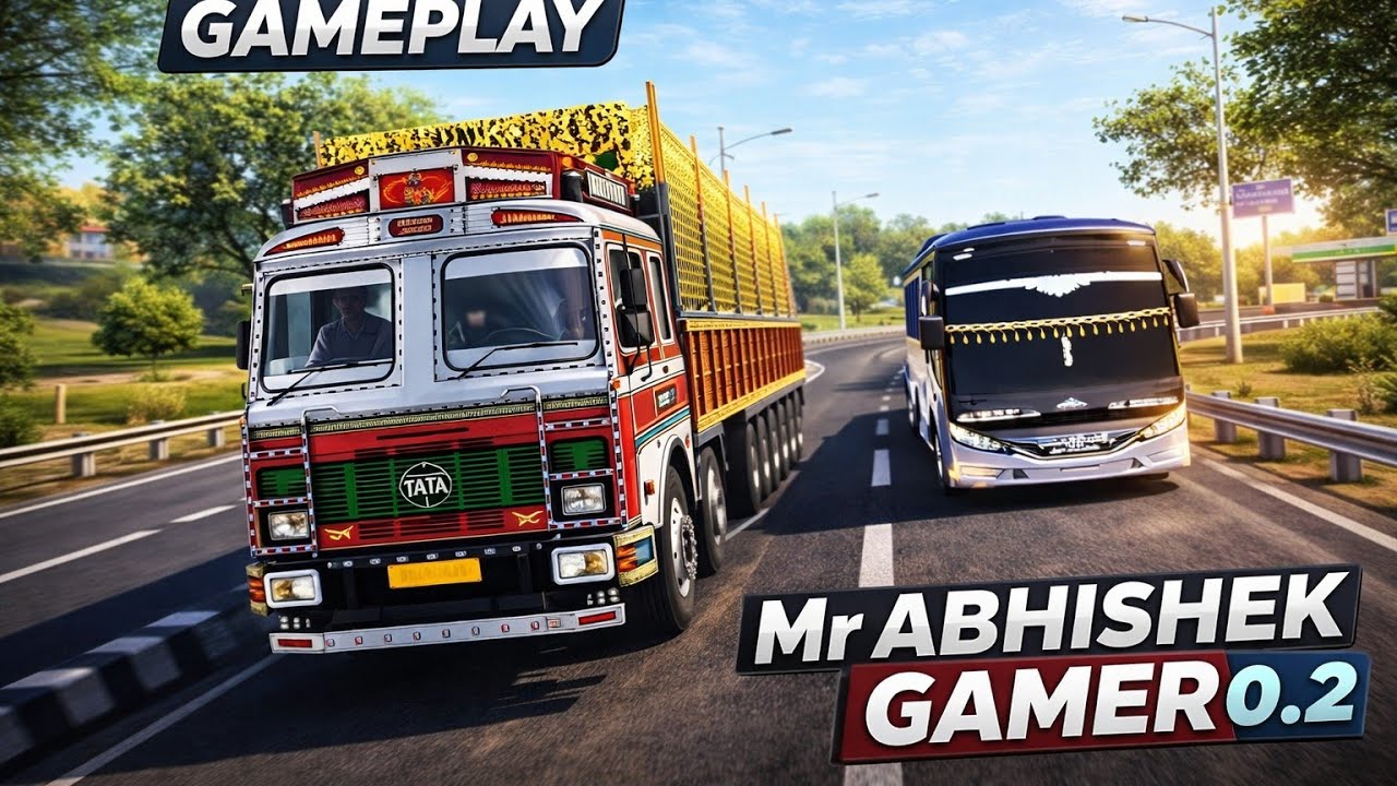 🚛Truck & Bus Race on Indian Highway 😱 | High Graphics