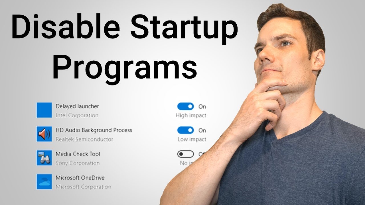 How To Disable Startup Programs In Windows 10 Youtube