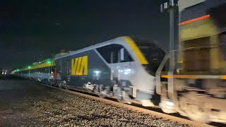 Union Pacific 8488 leading a Siemens Via Rail set through Marysville