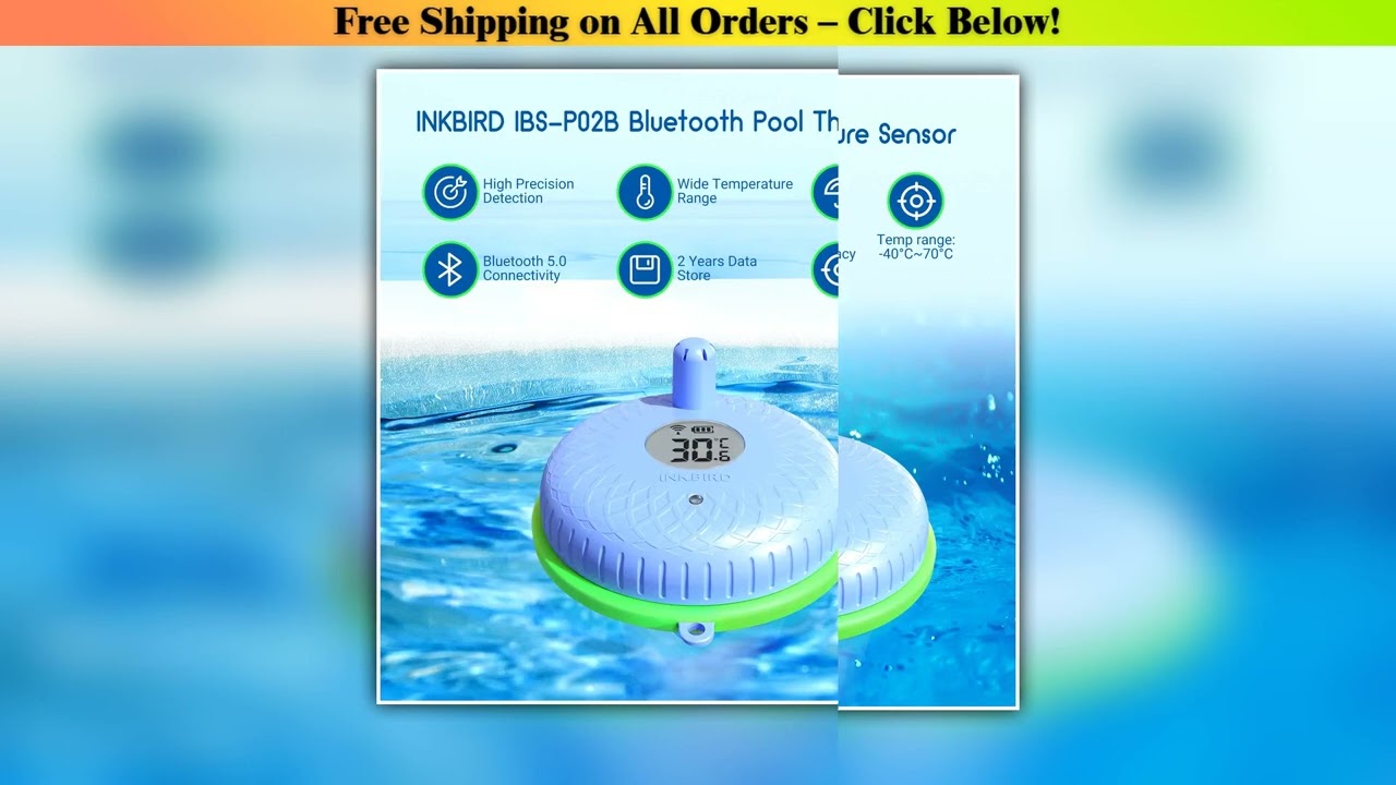 INKBIRD Upgraded Floating Pool Thermometer Bluetooth Waterproof Digital Water Thermometer for
