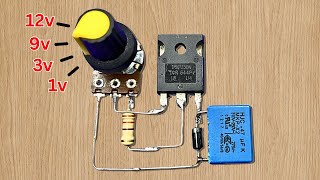 Adjustable Voltage Regulator Using Mosfet IRFP250N | 12v To 9v 6v 3v 1v
