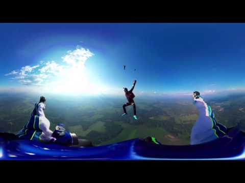 SkyDive in 360° Virtual Reality via GoPro   Прыжок с парашютом в 360° градусов